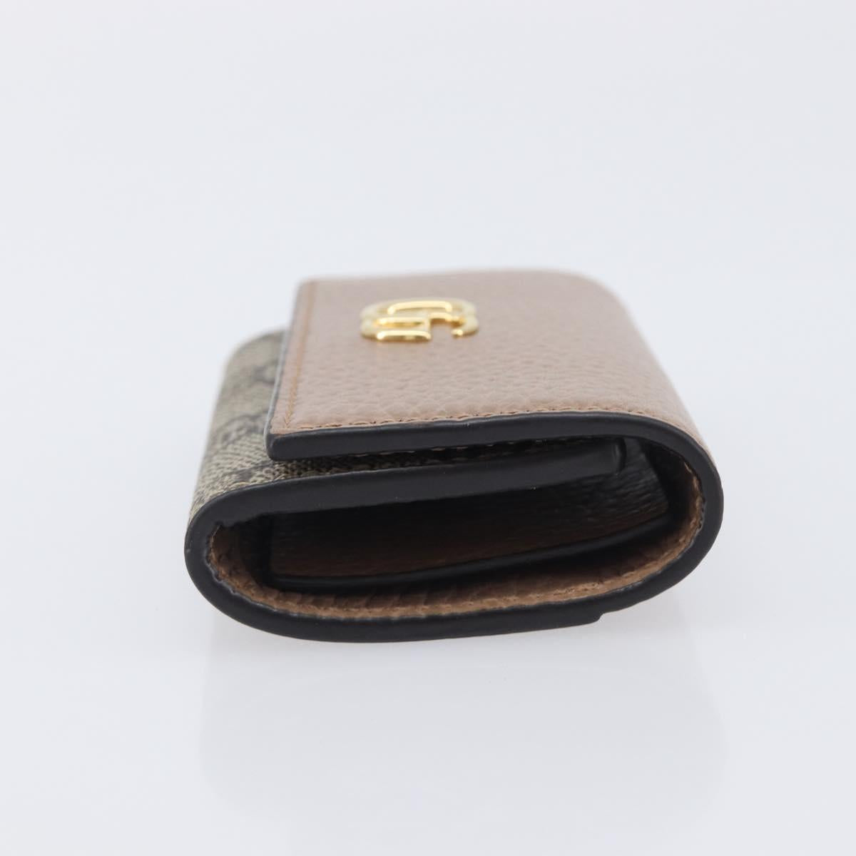 GUCCI GG Marmont Key Case Leather Beige Gold 456118 Auth 197944M