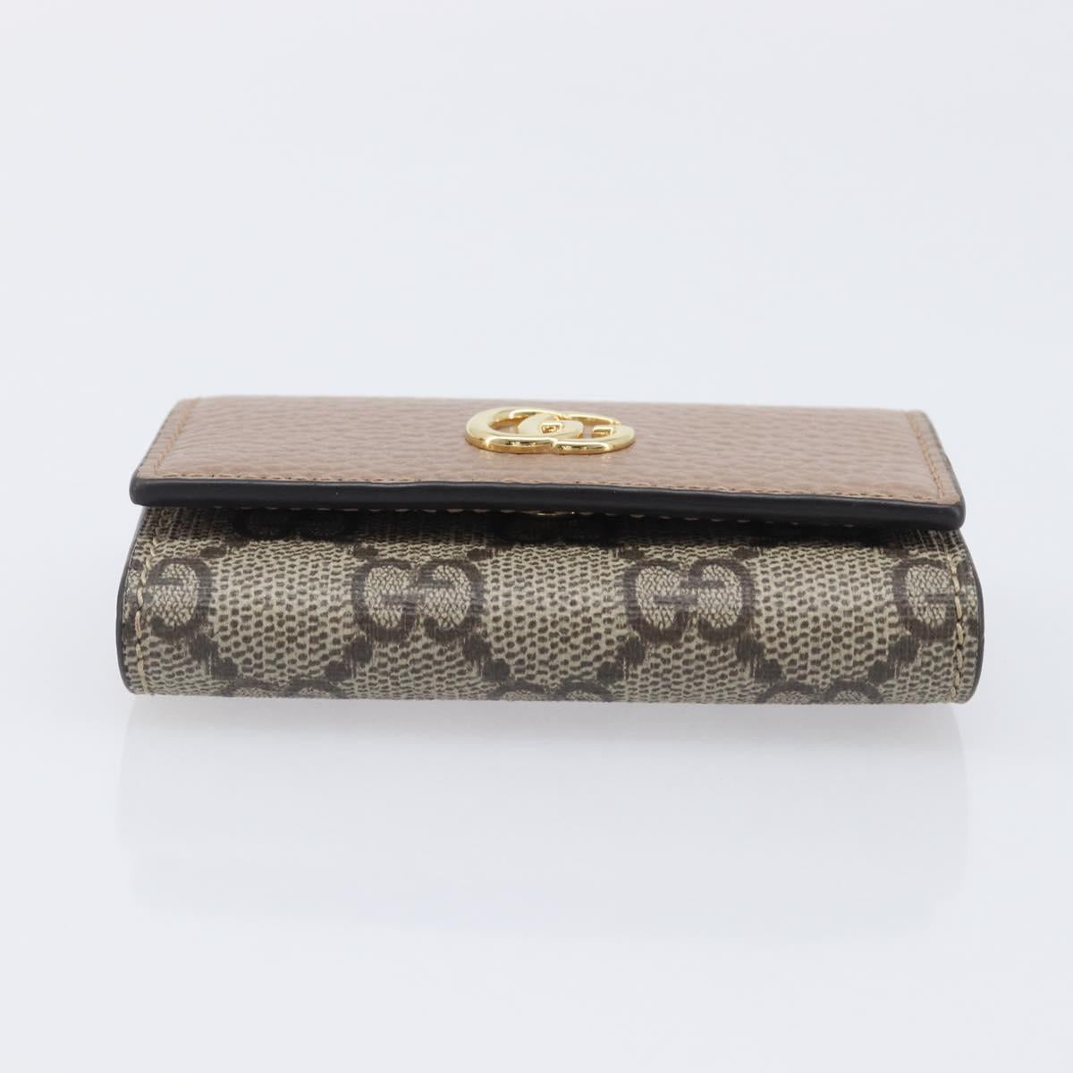GUCCI GG Marmont Key Case Leather Beige Gold 456118 Auth 197944M