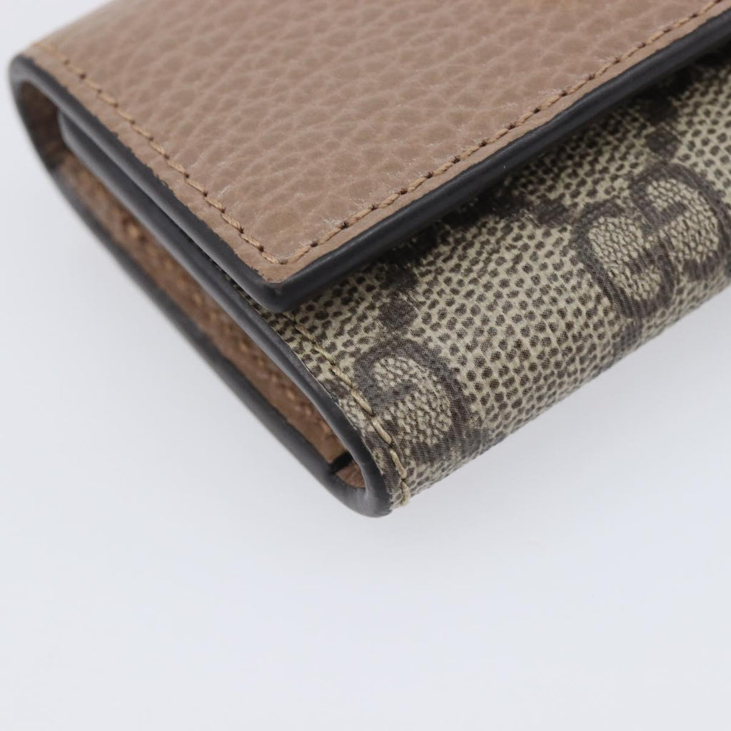 GUCCI GG Marmont Key Case Leather Beige Gold 456118 Auth 197944M