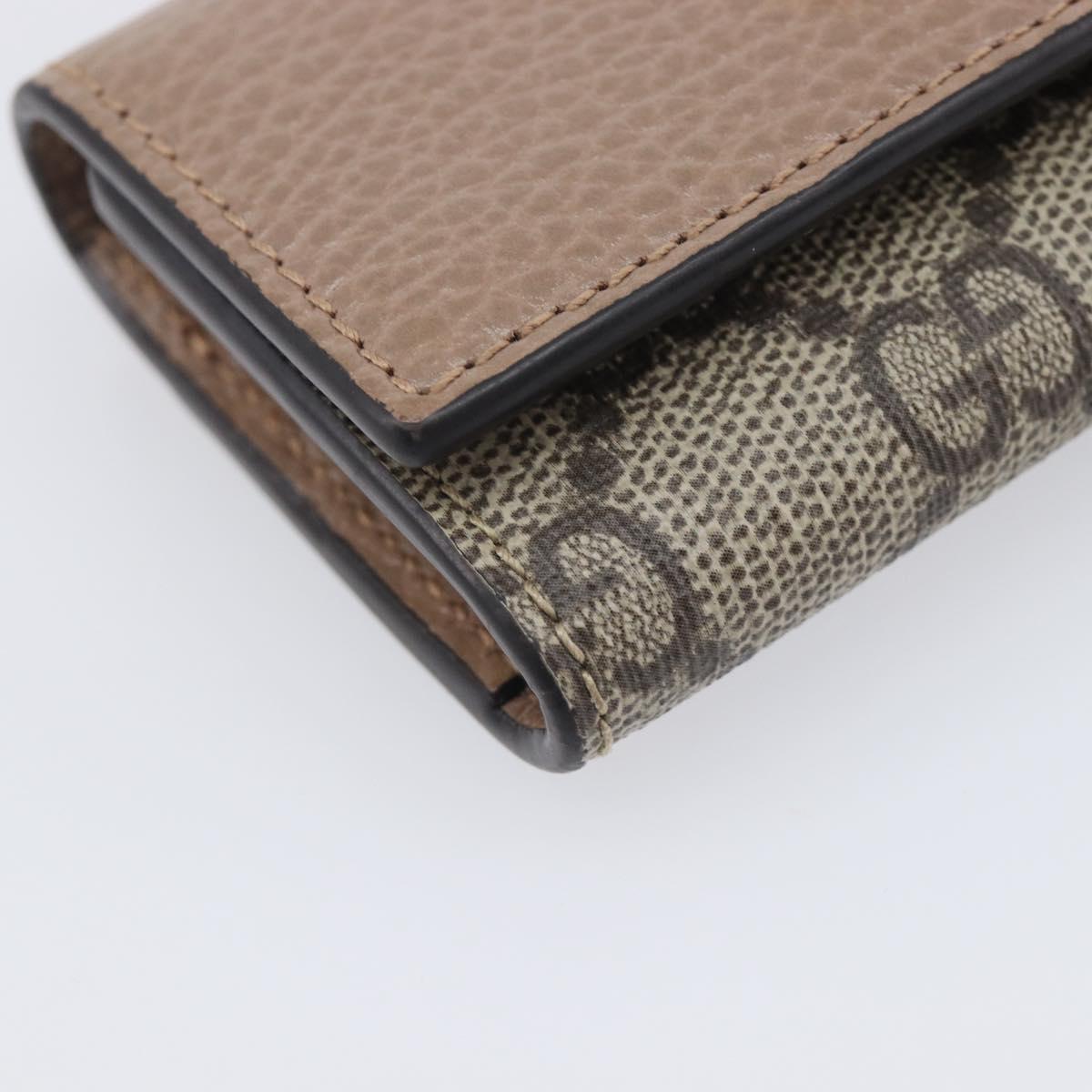 GUCCI GG Marmont Key Case Leather Beige Gold 456118 Auth 197944M