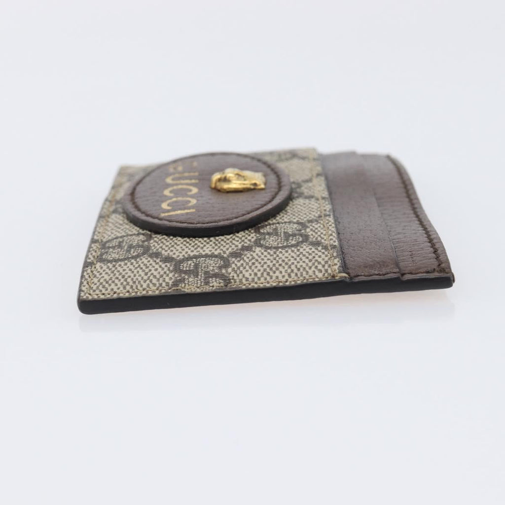 GUCCI GG Supreme Card Case PVC Beige 597557 Auth 197945V