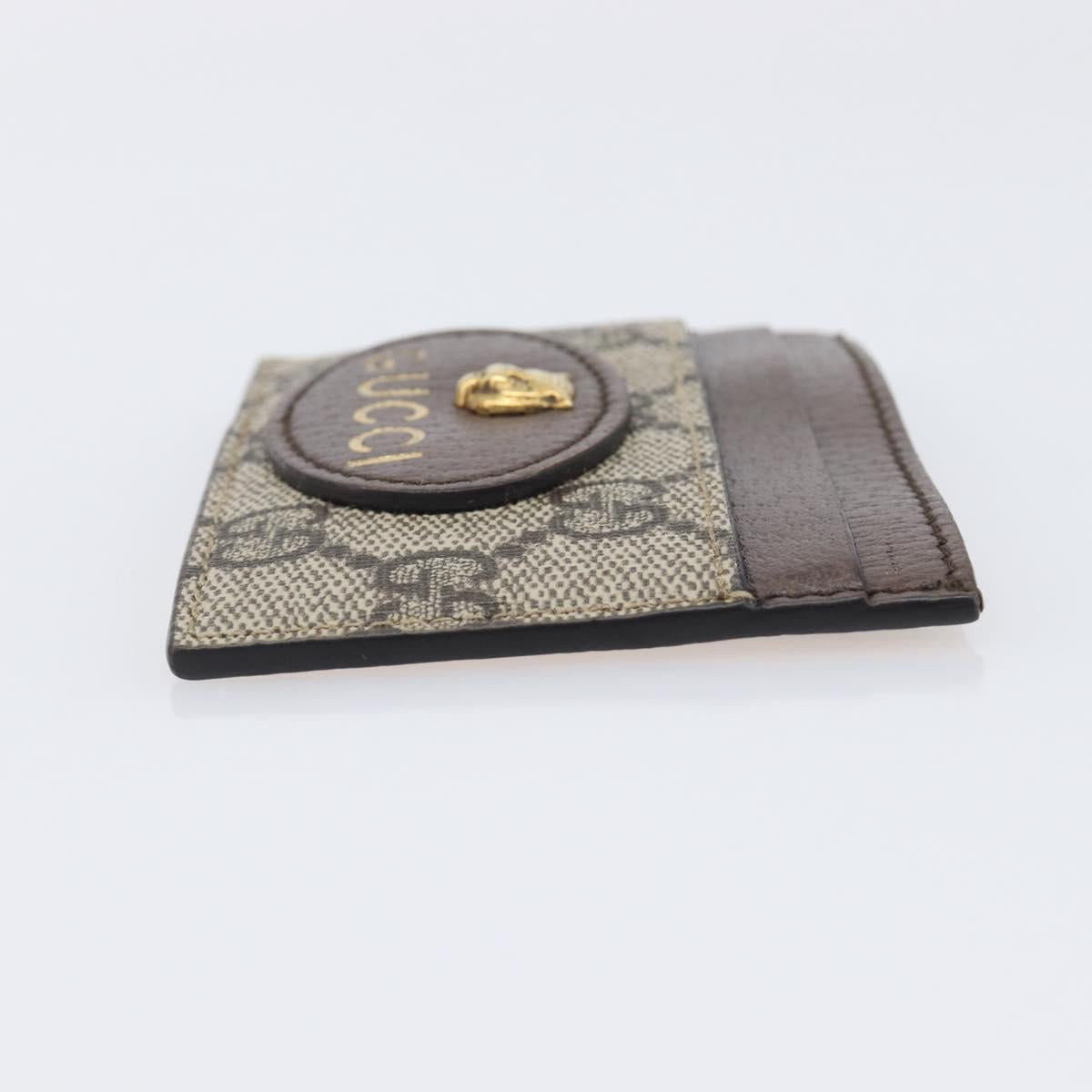 GUCCI GG Supreme Card Case PVC Beige 597557 Auth 197945V
