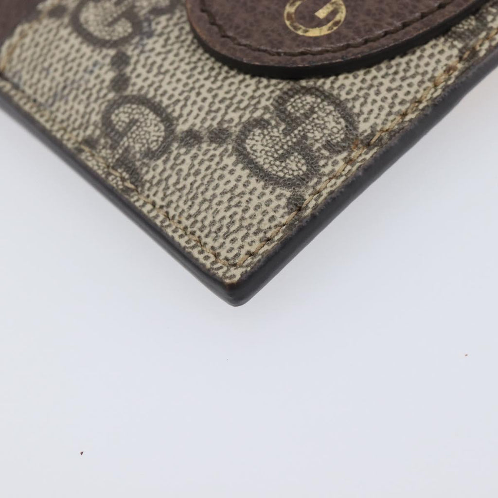 GUCCI GG Supreme Card Case PVC Beige 597557 Auth 197945V