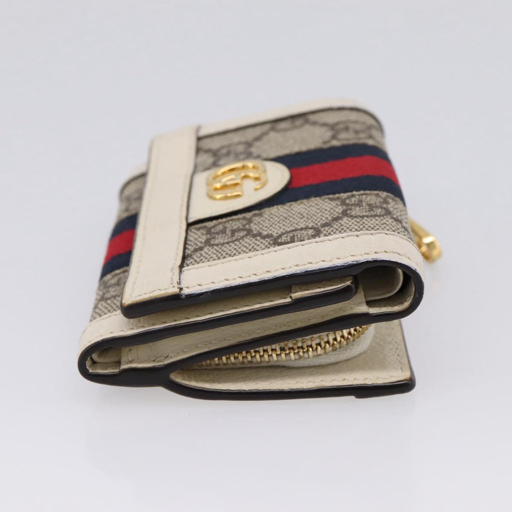 GUCCI GG Marmont Sherry Line GG Supreme Wallet PVC Beige 644334 Auth 197954V