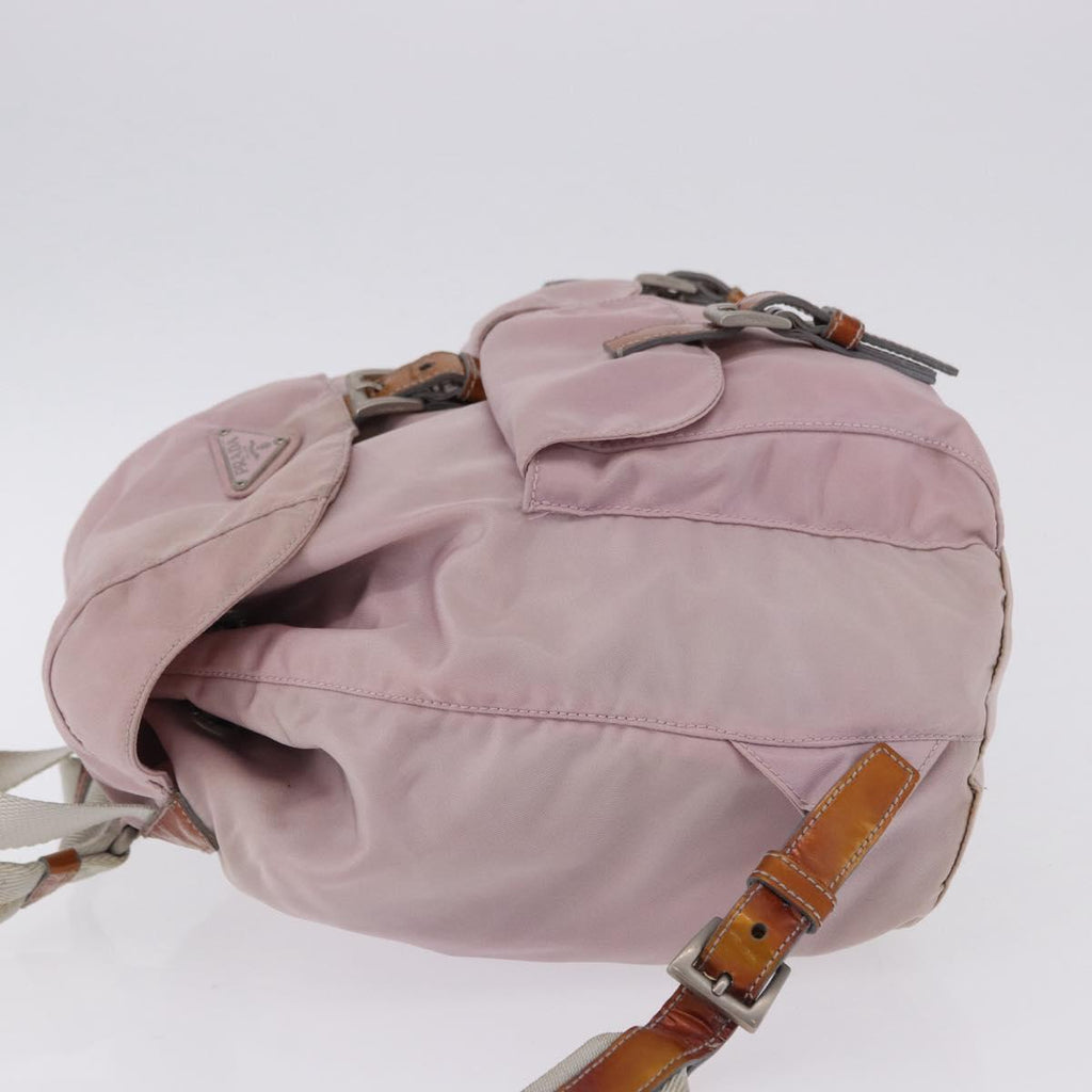PRADA Backpack Nylon Pink Silver Auth 198471