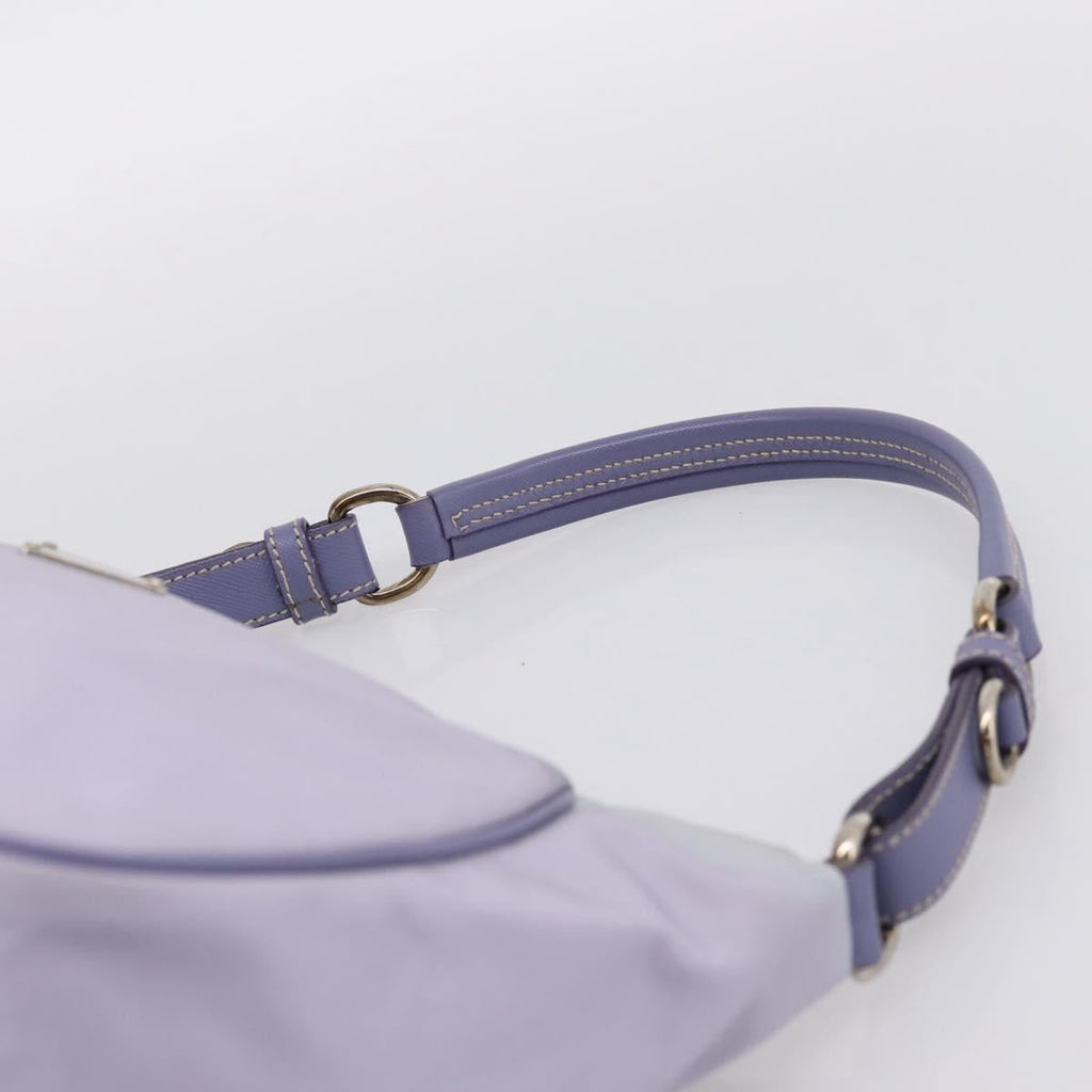 PRADA Shoulder Bag Nylon Lavende Silver Auth 199116A