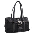 PRADA Shoulder Bag Nylon Black Silver Auth 199517V