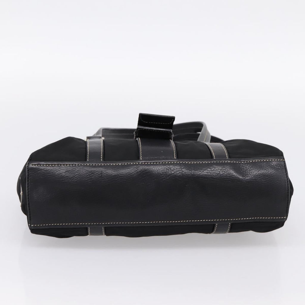 PRADA Shoulder Bag Nylon Black Silver Auth 199517V