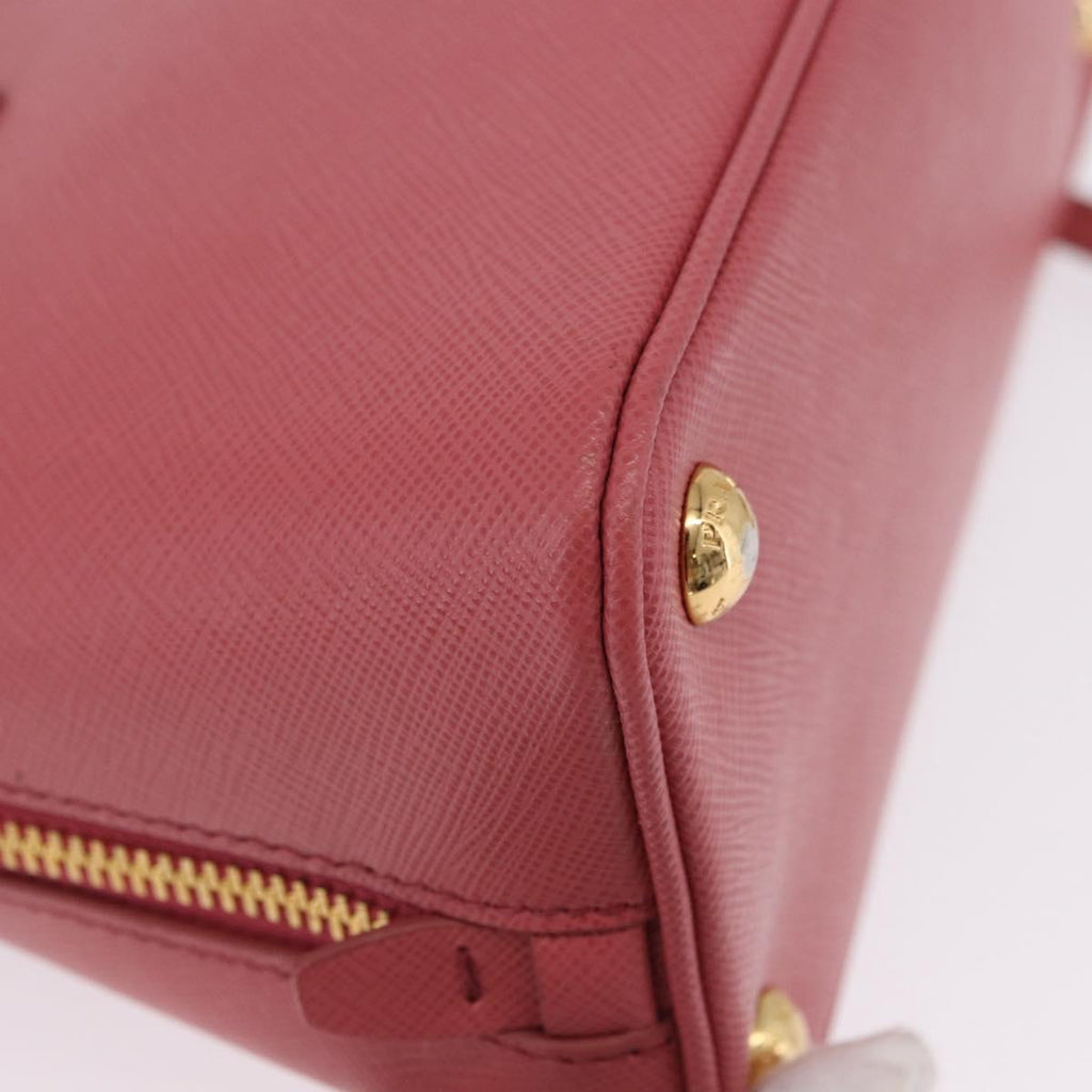 PRADA Galleria Hand Bag Saffiano 2way Pink Gold Auth 199933V
