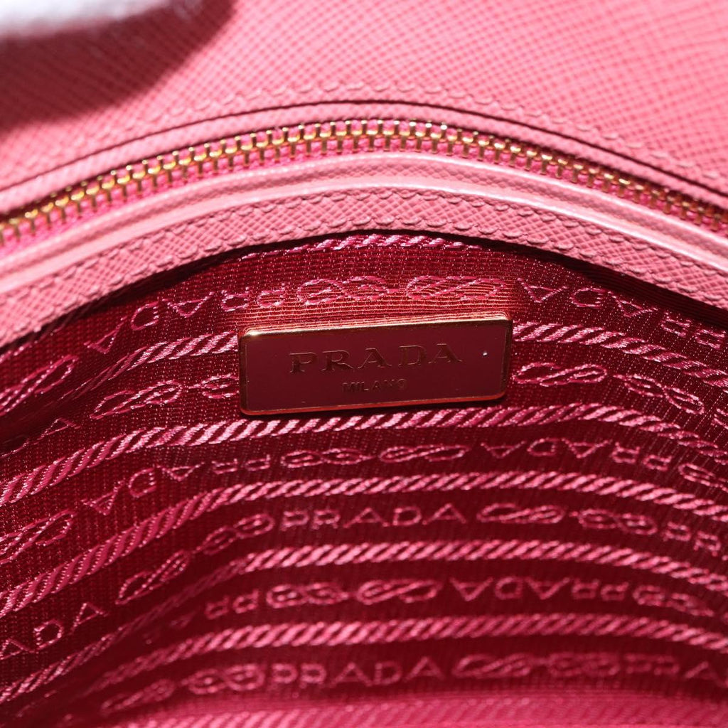 PRADA Galleria Hand Bag Saffiano 2way Pink Gold Auth 199933V