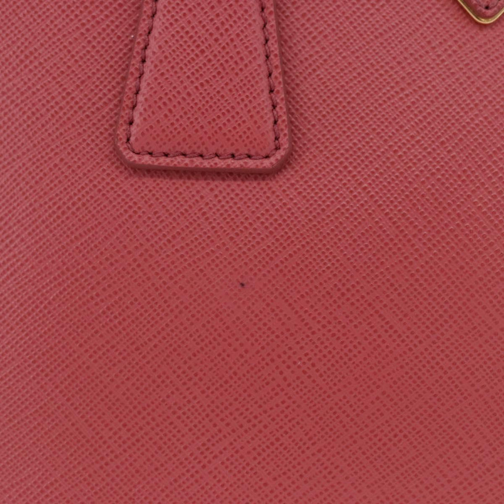 PRADA Galleria Hand Bag Saffiano 2way Pink Gold Auth 199933V