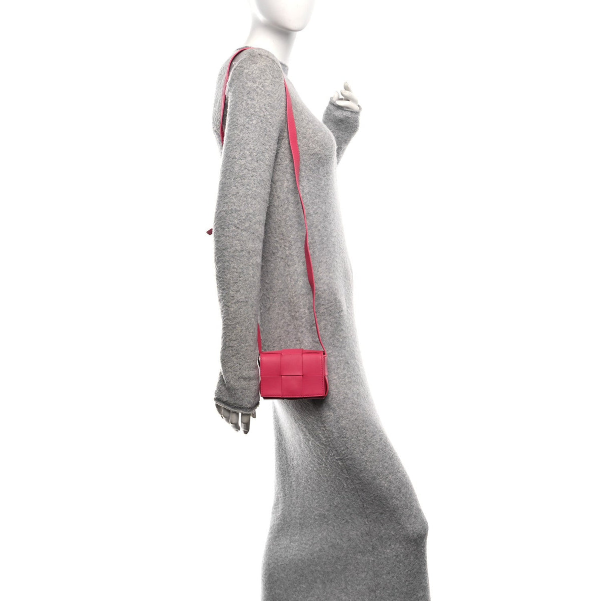 Lambskin Maxi Intrecciato Extra Mini Cassette Crossbody Bag Cranberry