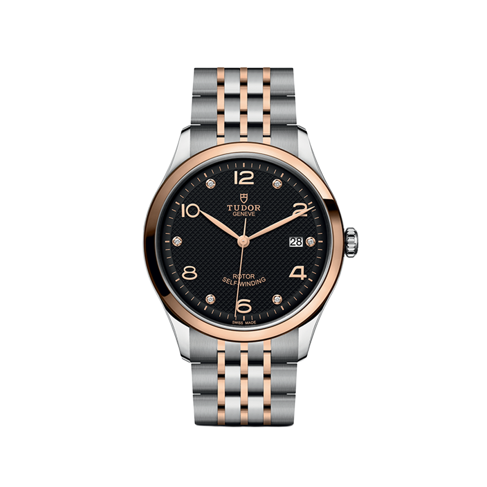 1926 Rose Gold Two-Tone 39mm - Black, Diamond-Set on Bracelet
