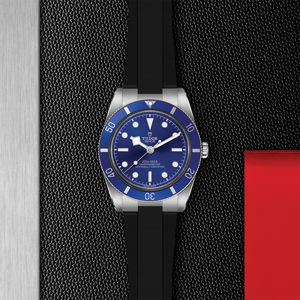 Black Bay 54 37mm - Blue on Rubber Strap