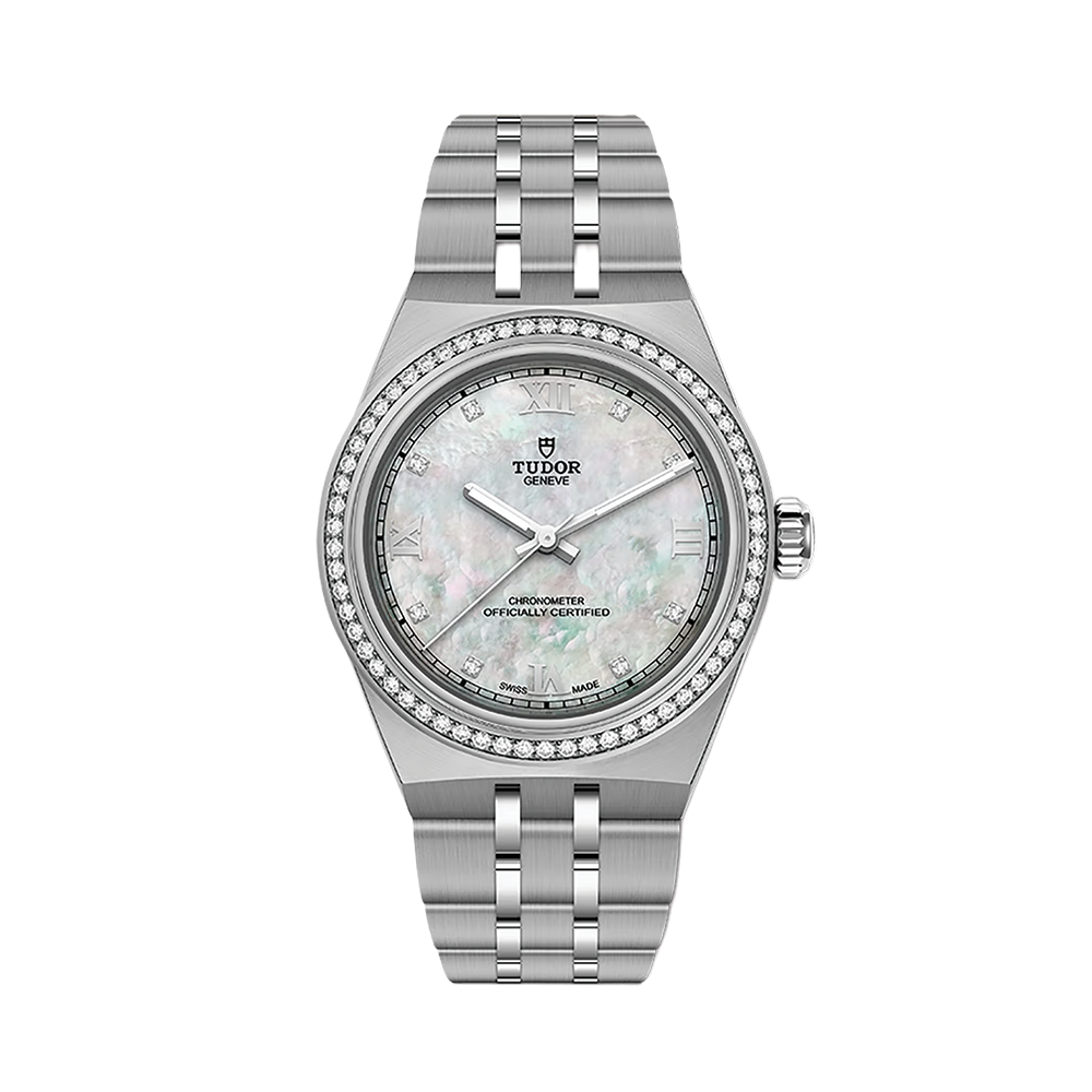 TUDOR Royal 30mm - White, Mother-of-Pearl, Diamond-Set on Bracelet