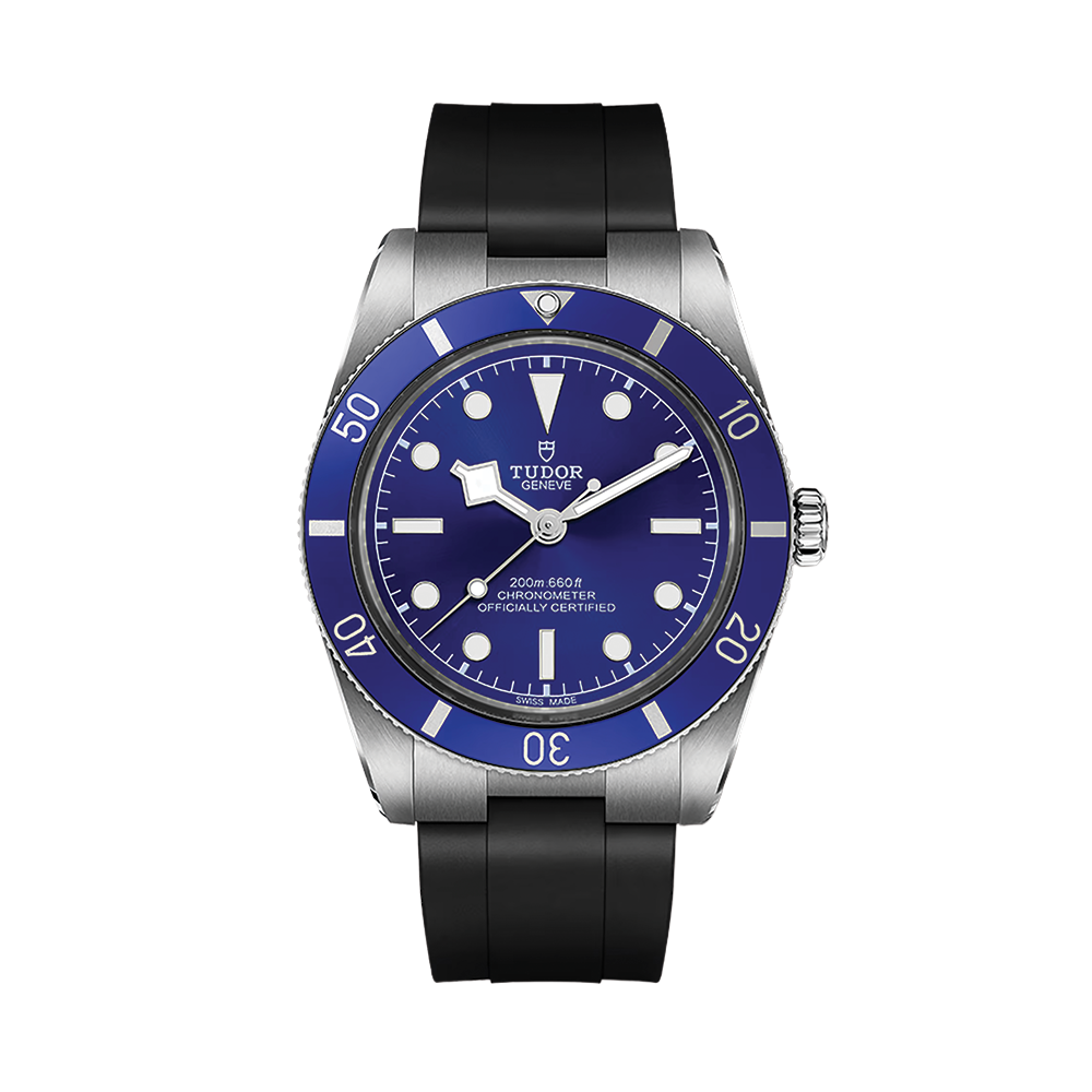 Black Bay 54 37mm - Blue on Rubber Strap