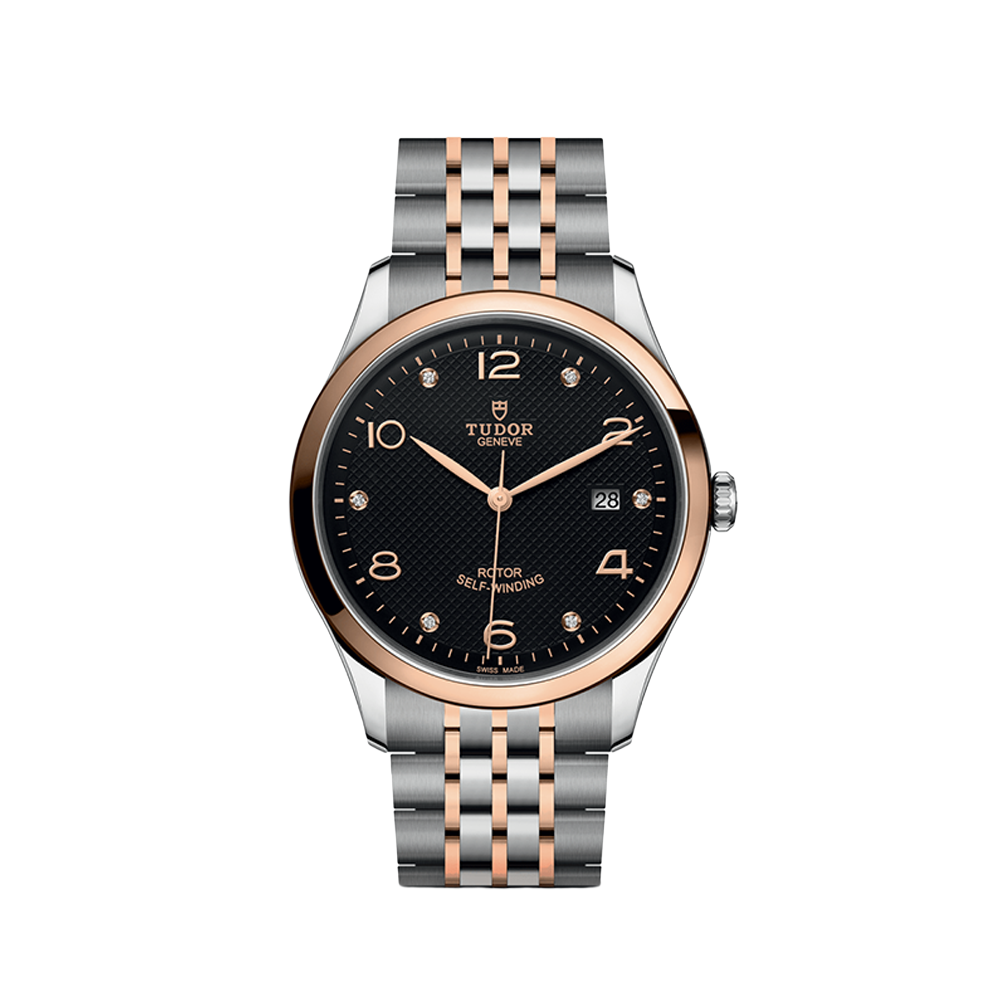 1926 Rose Gold Two-Tone 41mm - Black, Diamond-Set on Bracelet