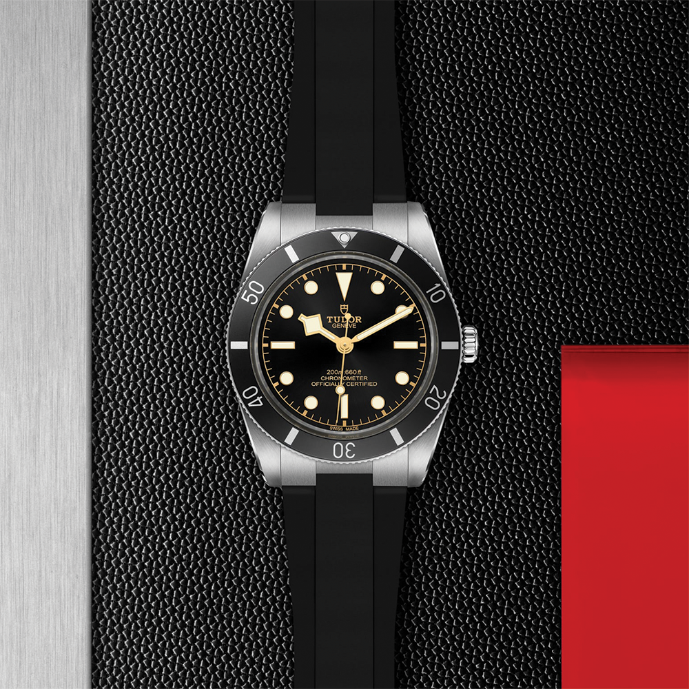 Black Bay 54 37mm - Black on Rubber Strap