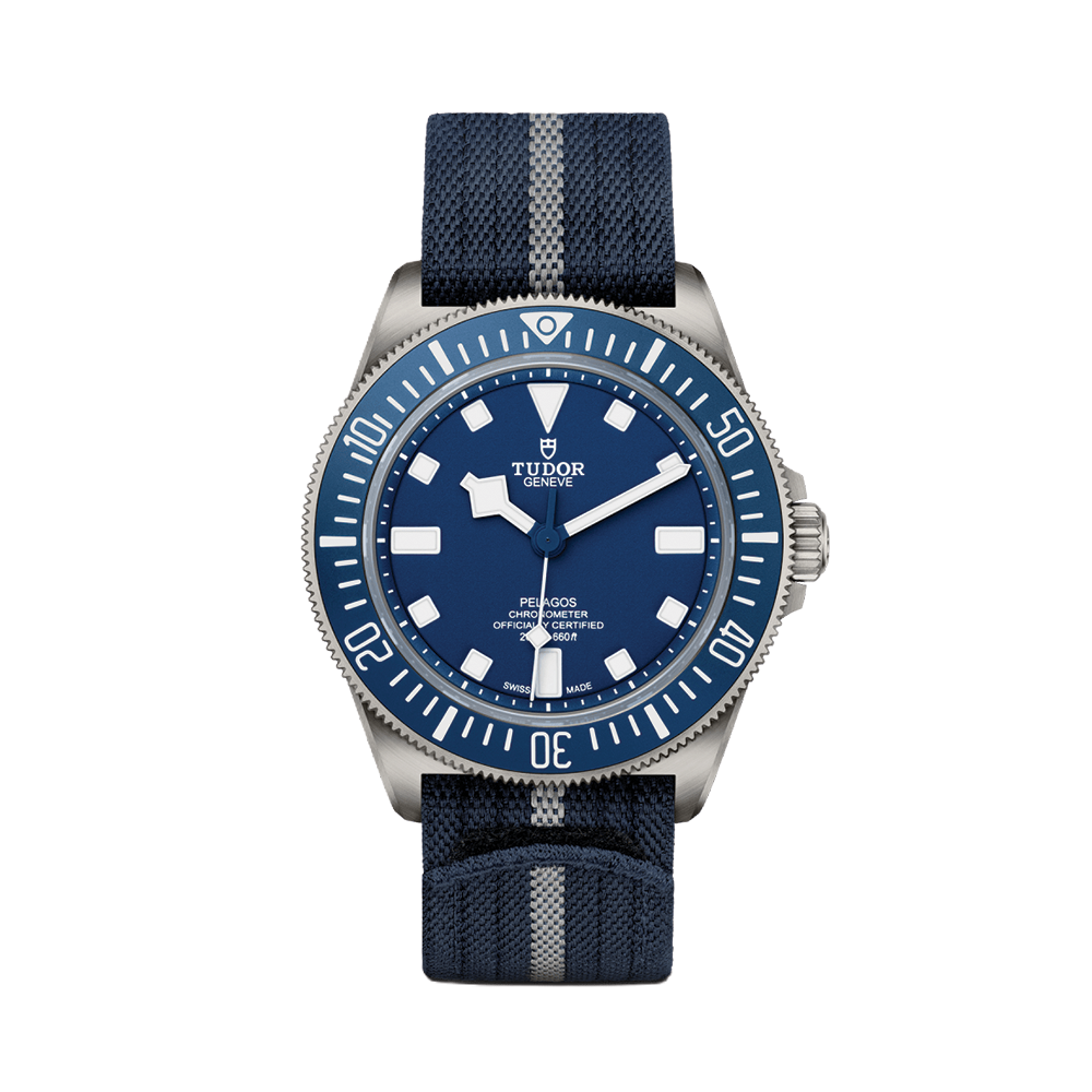 Pelagos FXD Titanium 42mm - Blue on Fabric Strap w/ Extra Rubber Strap