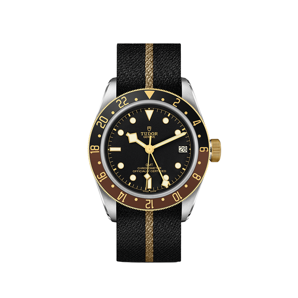 Black Bay GMT S&G Yellow-Gold Two-Tone 41mm - Black on Fabric Strap