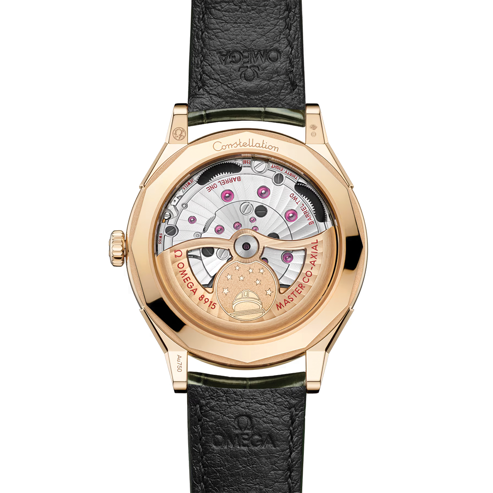 Constellation Observatory Moonshine™ Gold 39.4mm - Gold on Leather Strap