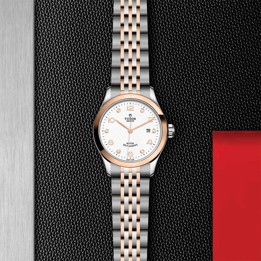 1926 Rose Gold Two-Tone 28mm - White, Diamond-Set on Bracelet