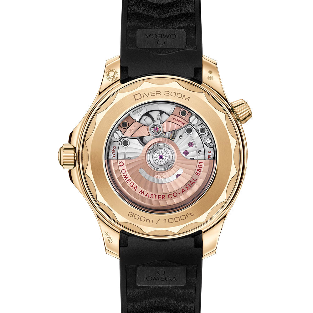 Seamaster Diver 300M Moonshine™ Gold 42mm - Black on Rubber Strap