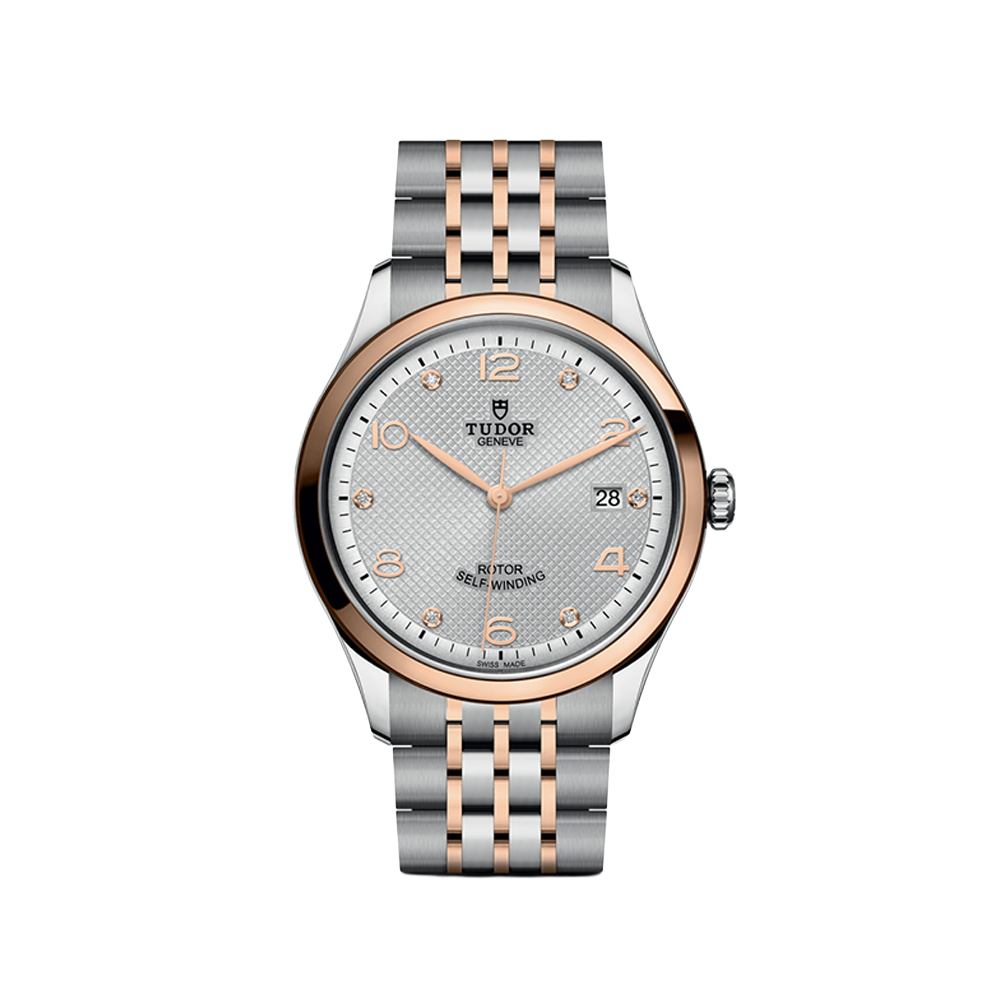 1926 Rose Gold Two-Tone 39mm - Silver, Diamond-Set on Bracelet