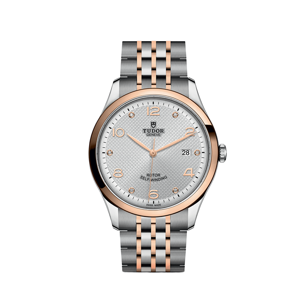 1926 Rose Gold Two-Tone 41mm - Silver, Diamond-Set on Bracelet