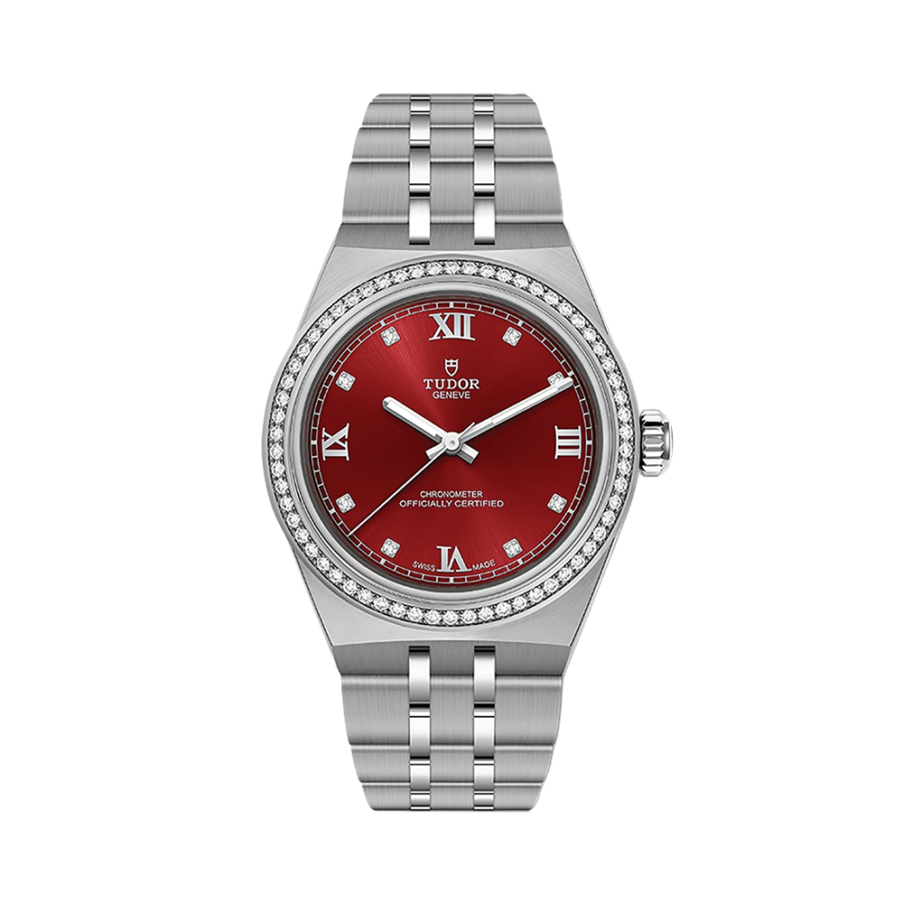 TUDOR Royal 30mm - Burgundy, Diamond-Set on Bracelet