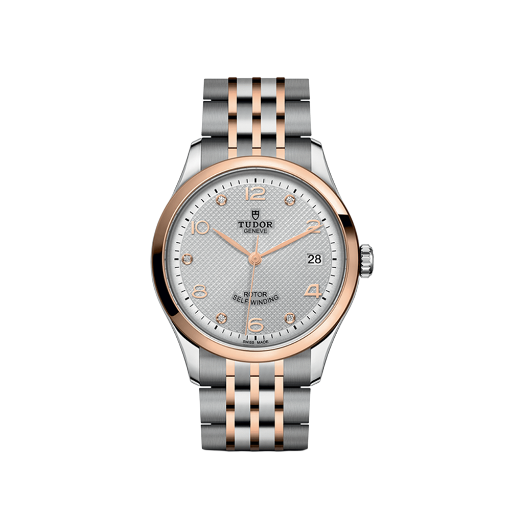 1926 Rose Gold Two-Tone 36mm - Silver, Diamond-Set on Bracelet