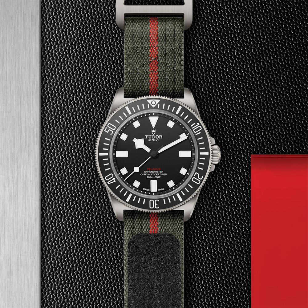 Pelagos FXD Titanium 42mm - Black on Fabric Strap w/ Extra Rubber Strap