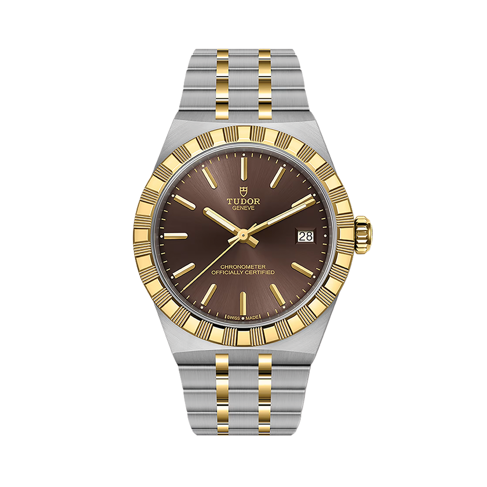 TUDOR Royal Yellow Gold Two-Tone 36mm - Brown on Bracelet