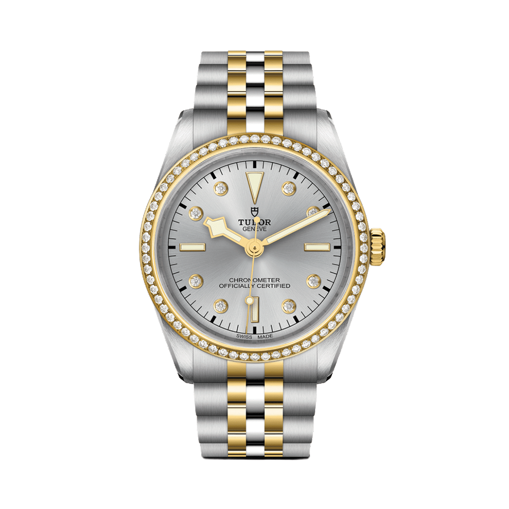 Black Bay One S&G 36mm - Silver, Diamond-Set and Diamond Bezel on Bracelet