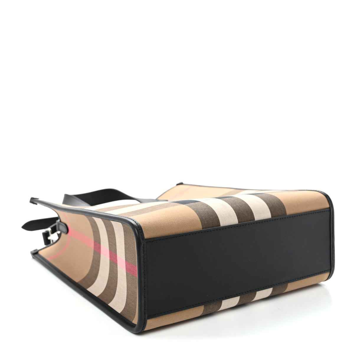 Calfskin House Check Small N/S Tote Black