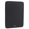 PRADA Binder Case Saffiano Black Silver Auth 200201