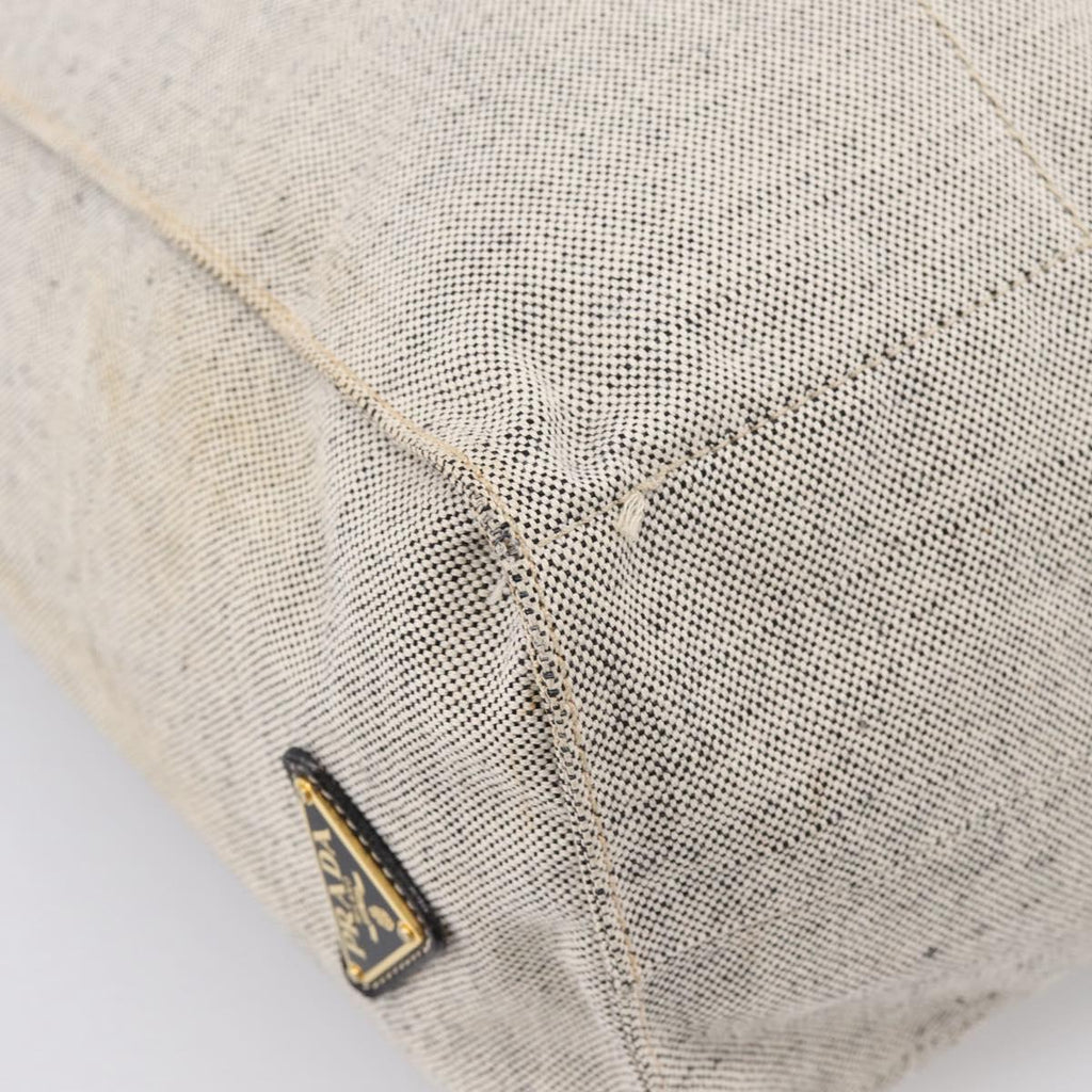 PRADA Tote Bag Canvas Gray Auth 200676