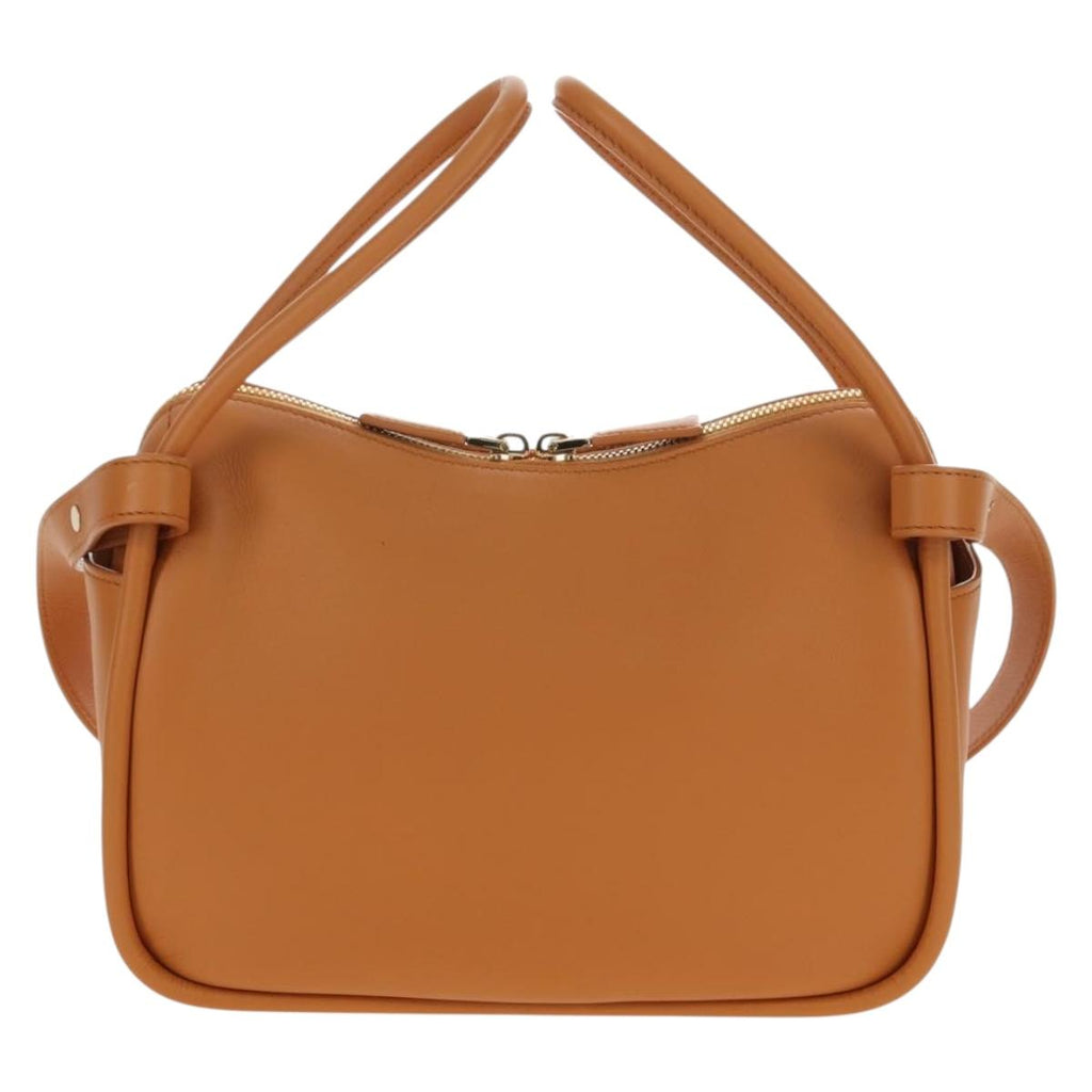 PRADA Darling Shoulder Bag Leather Beige Gold Auth 200771SAM