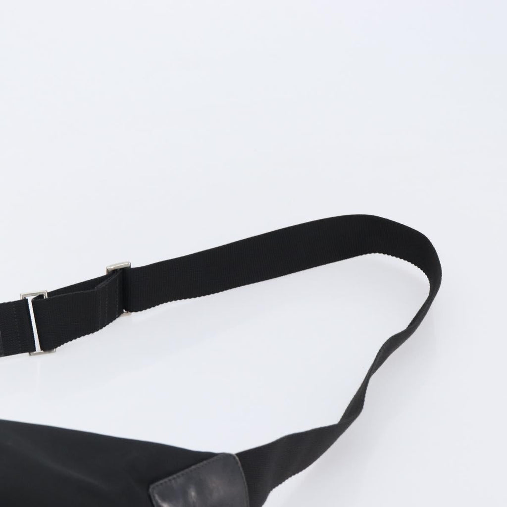 PRADA Shoulder Bag Nylon Black Silver Auth 201270