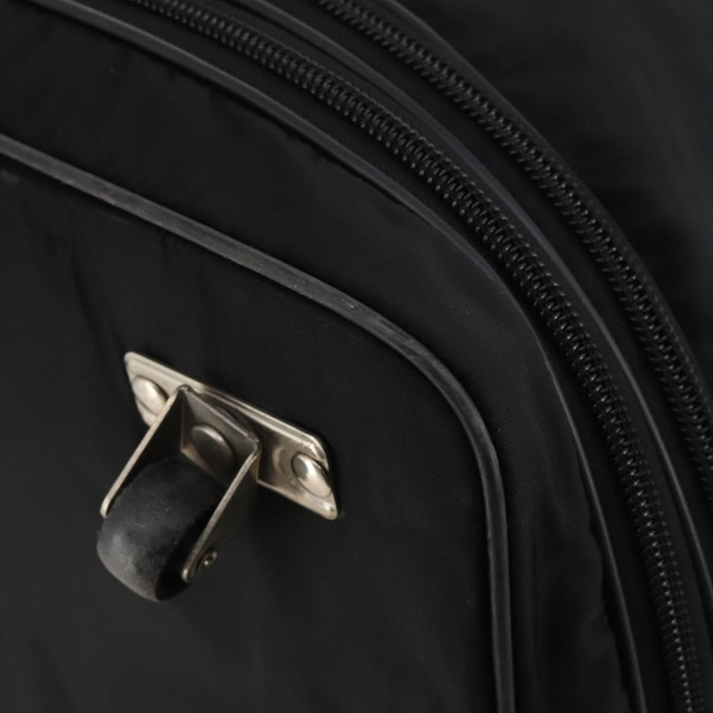 PRADA Boston Bag Nylon Black Silver Auth 201310