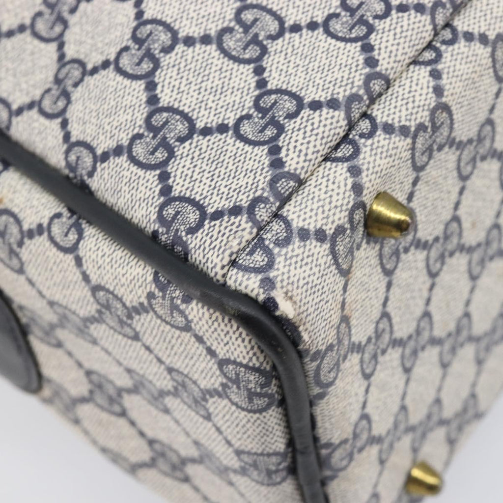 GUCCI GG Supreme Sherry Line Shoulder Bag PVC Navy Gold Auth 201446
