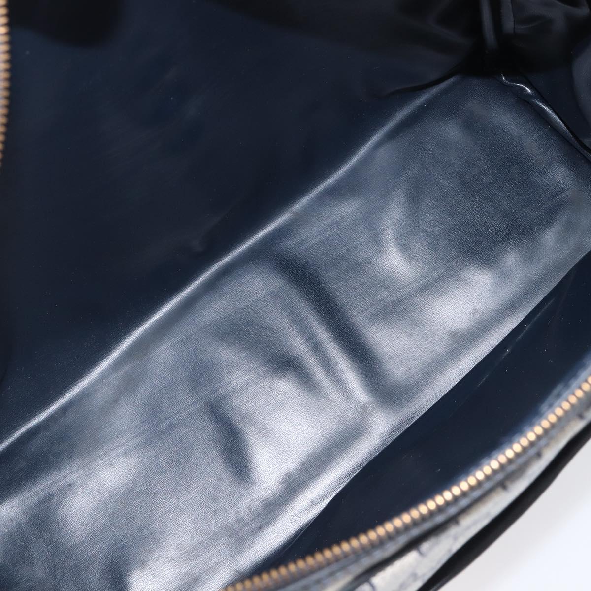 GUCCI GG Supreme Sherry Line Shoulder Bag PVC Navy Gold Auth 201446