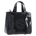 GUCCI Hand Bag Patent Leather 2way Black Silver 000 1013 0504 Auth 201452