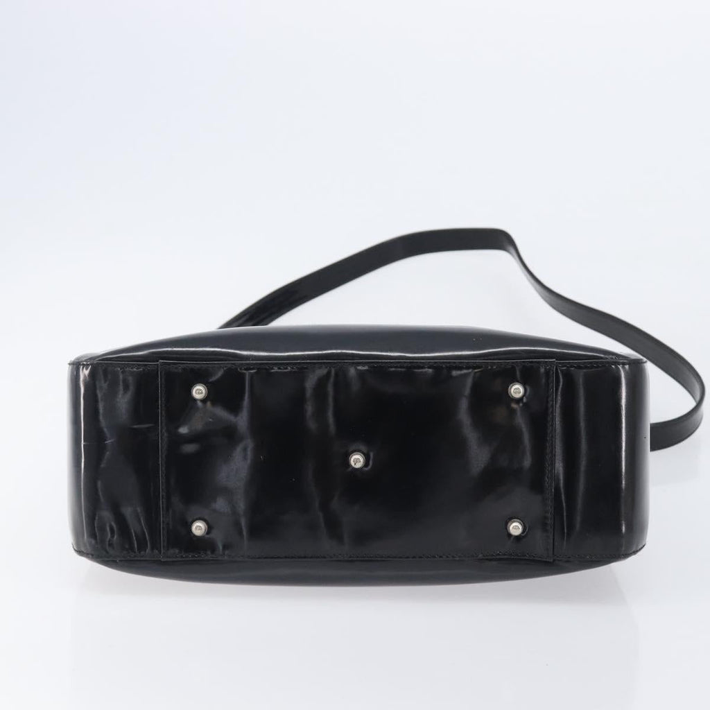 GUCCI Hand Bag Patent Leather 2way Black Silver 000 1013 0504 Auth 201452