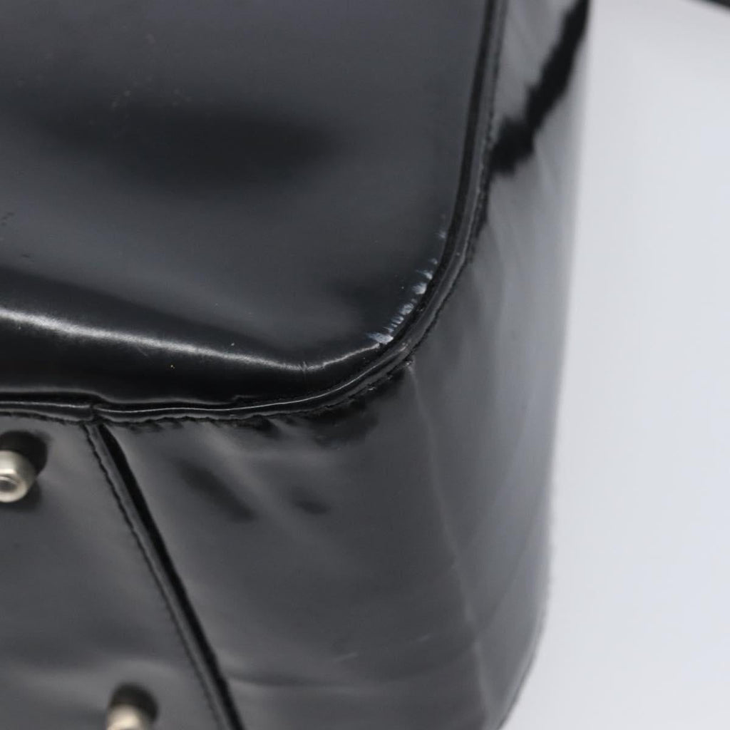 GUCCI Hand Bag Patent Leather 2way Black Silver 000 1013 0504 Auth 201452