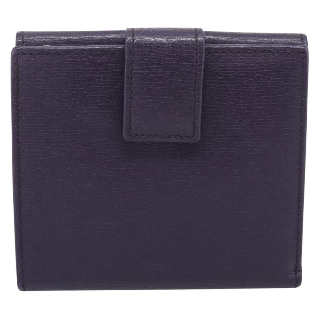 GUCCI Bifold Wallet Leather Navy Gold Beige 309704 Auth 201573V