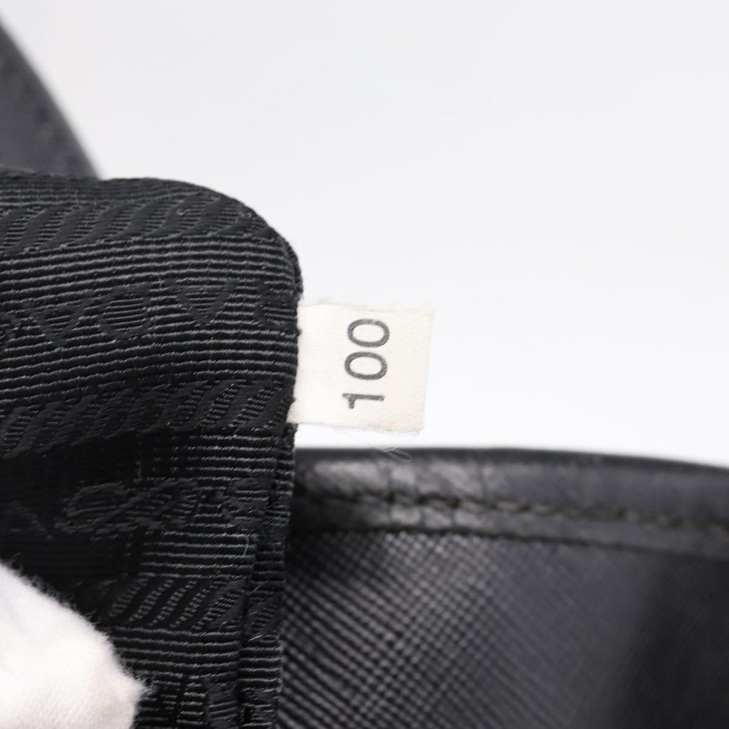 PRADA Hand Bag Nylon 2way Black Gold Tone Auth 202114