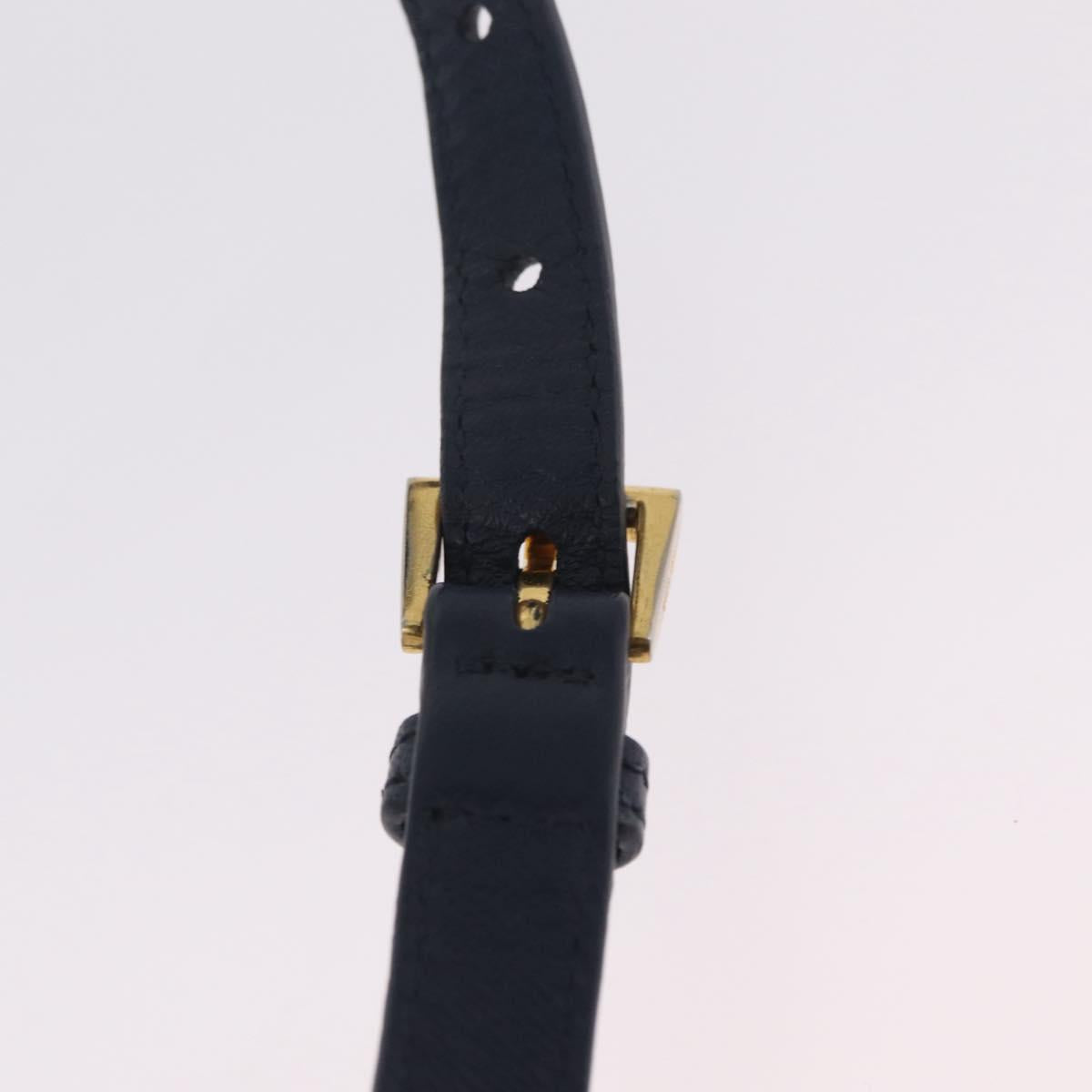 PRADA Shoulder Bag Nylon Blue Gold Auth 202491