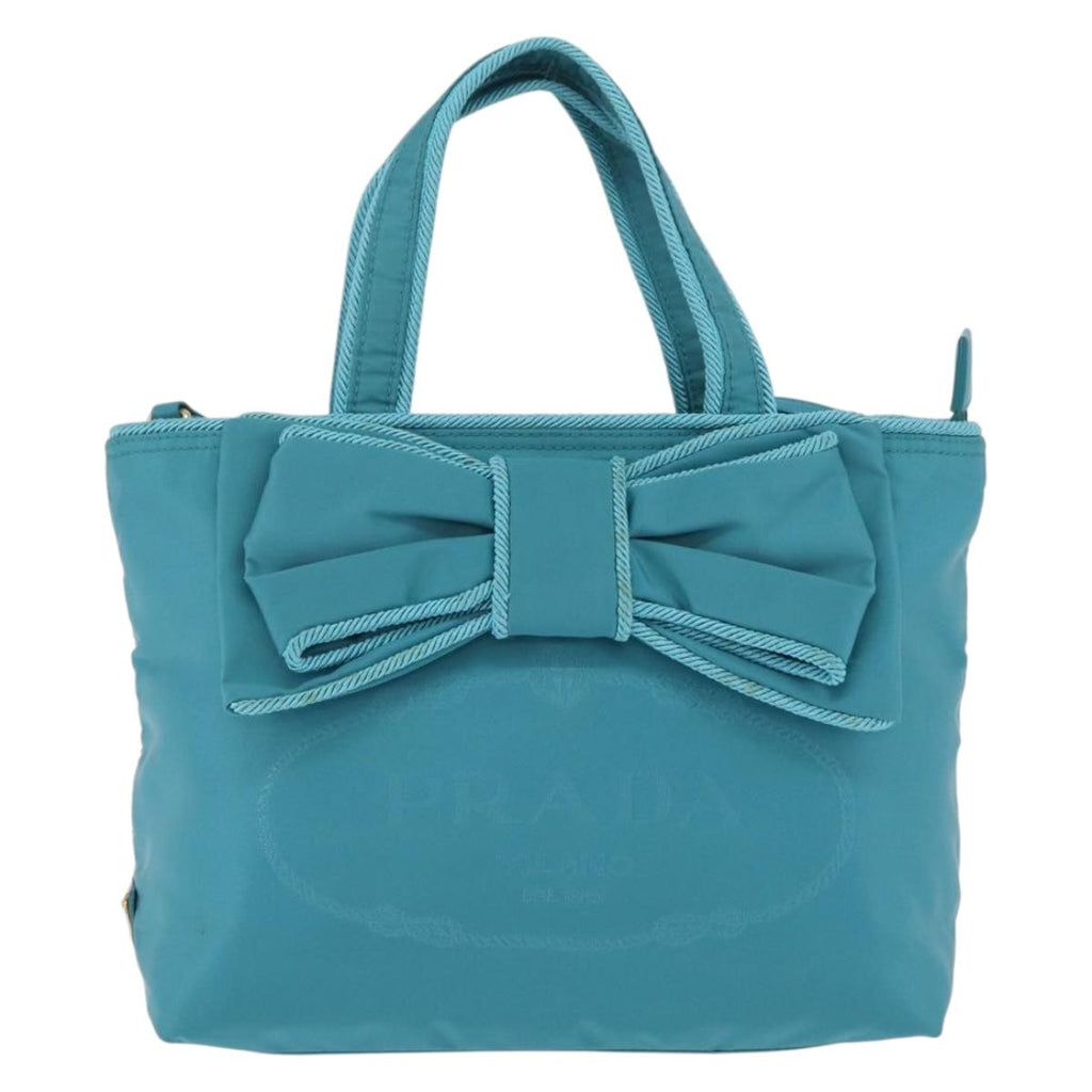 PRADA Hand Bag 2way Green Gold Auth 202518A