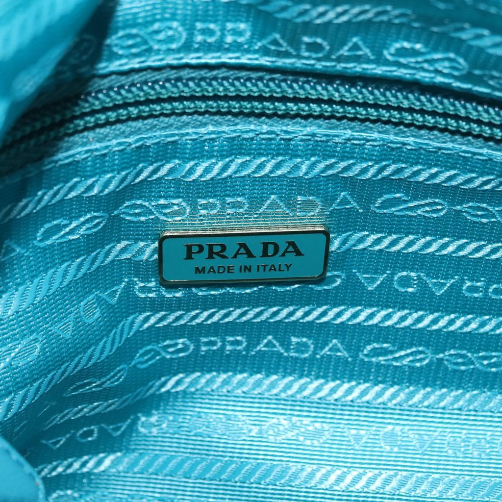 PRADA Hand Bag 2way Green Gold Auth 202518A